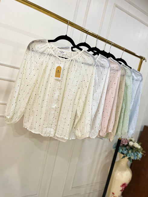 Round Neck Casual Cotton Down Tops